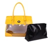 Bright color kiss lock transparent pvc clear handbag for women