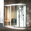 hemlock solid wood wet steam dry sauna room, dubai style shower box luxurious sauna steam shower cabin for indoor bathroom
