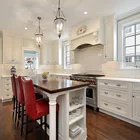 2019 American Villa Project Solid Wood Luxury White Kitchen Unit Cabinet