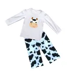 2019 Factory direct Spring baby boy's clothing kids boutique outfits cow applique children's clothes sets wholesale