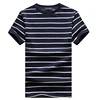 2019 new custom men T-shirt summer o-neck short sleeve striped casual undershirt