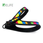 luxury fluorescence pet dog control harness mesh strap adjustable Reflective light safety protect for night