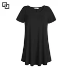 Women Soft Tunic Top Short Sleeve Flare T Shirt for Leggings