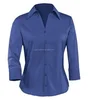 North End Sport Blue Ladies Boardwalk Wrinkle Free Two Ply Cotton Striped Tape Shirt