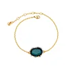 sl00485c Blue Stone Charm Fashion Fan Chains Bracelet Jewellery For Girls