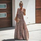 2019 new summer spring wholesale OEM bohemian clothing dress long flower print dress
