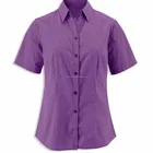Women's woven colour short sleeved shirt plus size women casual dress