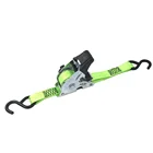 1 inch 25mm 6 feet retractable ratchet tie down strap with coated S hooks,, 1500lbs 680kgs