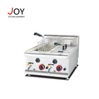 Counter Top Gas Deep Fryer Stainless Steel With Thermostat Control