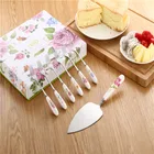 Royal dessert fork ceramic handle tea fork and cake knife set porcelain cutlery set