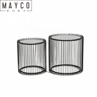 Mayco Wholesale Luxury Mirror Top Unique Accent Gold Metal Wire Side Table