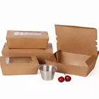 salad cardboard box with window,take out fruit containers,takeaway food disposable container