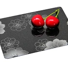 Aisi 304 black color stainless steel etched sheet flower design