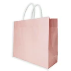 Personalized Custom Print Logo Pink Paper Gift Bags With Handle
