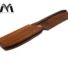 professional sandalwood wooden comb hair beard barber folding pocket mens comb custom logo