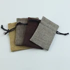 wholesale custom logo small burlap bag with drawstring