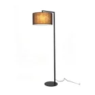 Vintage style coffee fabric lampshade single bulb energy saving e27 60w floor stand lamp