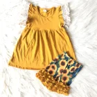 Little Girl Model Top 100 Girls Floral Print Ruffle Pants Set Baby Plain Boutique Outfits
