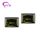 Wholesale 10*14mm rectangle shape olive green cubic zirconia CZ Stone