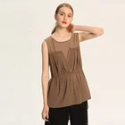 2019 Summer ruffles sleeveless women long tops apparel elegant women's blouse