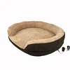 Yangyang pet design soft fleece foam orthopedic round half bolster dog sofa warm cute funny home goods heated small dog bed