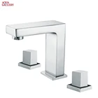 Chrome Finished Hot and Cold UK Style Double Handles Basin Faucet