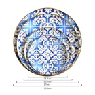 Blue Wholesale Ceramic 12 inch Charger Plate Wedding Rental With Logo