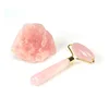 Jade facial roller manufacturer Scraping with natural pink rose quartz crystal single-head roller guasha kit hot selling