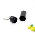 black aluminum one day pill box containers vitamin case with keyring
