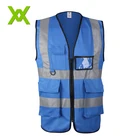 Safety clothing women reflective working clothing multi pocket vest