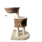 Beige Carpet Wood Sisal Rope Premium Carpeted Cat Tree House For Cats