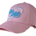 Custom 6 panel hats pink cotton with front logo 3D embroidery logo baseball cap