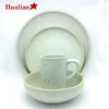 hunan hualian Wholesale high quality Green Polygon Modern Geometry Solid Glaze stoneware fine china clay sets luxury dinnerware