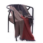Colour Block Thick Shawls Poncho Blanket and Wraps Thick Shawl for Women