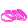 Customized Pink Ribbon Bracelets Breast Cancer Awareness Rubber Wristbands Careful Wristbands Unisex baller