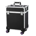 Black aluminum hairdresser trolley case makeup kits