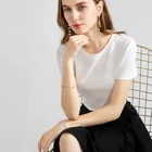 wholesale summer ladies round neck short sleeve cotton t shirt vintage clothing women white tee