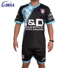Custom wholesale sublimation blue set futboll black soccer uniform