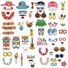 YWLL 60Pcs Tropical Summer Birthday Office Parties Decoration Supplies Luau Photo Booth Props