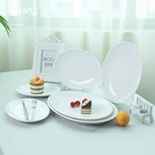 Wholesale catering porcelain ceramic dinner oval dinner plate for wedding
