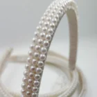 girl prom Ivory White Pink Simple and pretty Blush Pearl Headband Hairwear