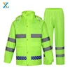 Good performance waterproof rain jackets and trousers custom design raincoat set for roade safety construction workwear