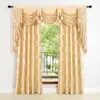 Wholesale valance satin curtains for the living room window jacquard curtain fabric beige