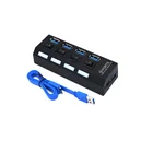 PC usb 30 charging hub Independent Power Switch 5Gbps Splitter extension 4 Port USB 3.0 HUB