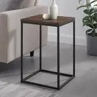 Sofa Side Table Living Room Occasional Accent Furniture Industrial Wood Look Metal Frame