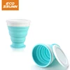 Portable Silicone Folding Camping Collapsible Travel Cup with Lids