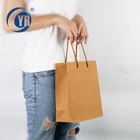 custom handle small quantity brown kraft paper shopping bag with logo