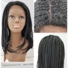 box braid wig front lace wig premium synthetic wigs for black lady