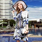 Turn-down collar half sleeve printing mini tunic custom wholesale dress