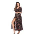 Fat women casual dresses ladies fashion long sleeve floral dress